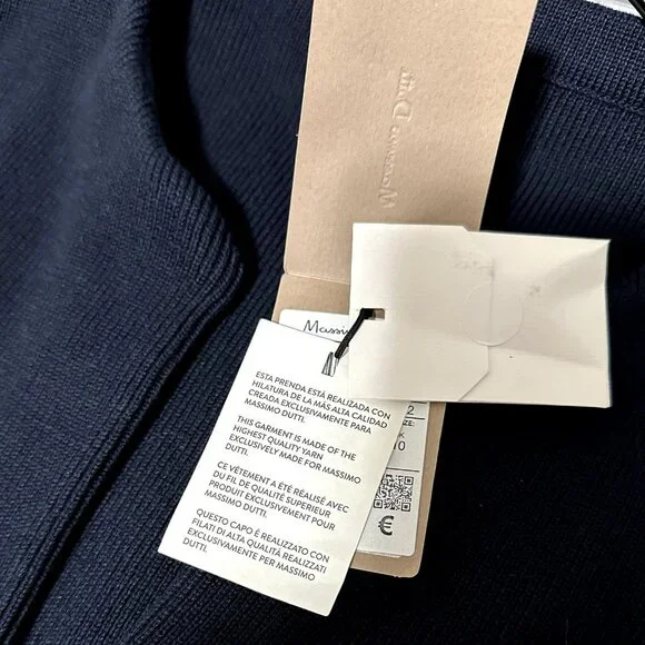 NWT Massimo Dutti Navy V Neck Sweater With Bell Sleeves Gold Buttons Size Small - Picture 7 of 8